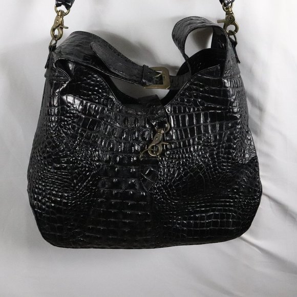 Verhi Handbags - Black Alligator Leather Tote Purse